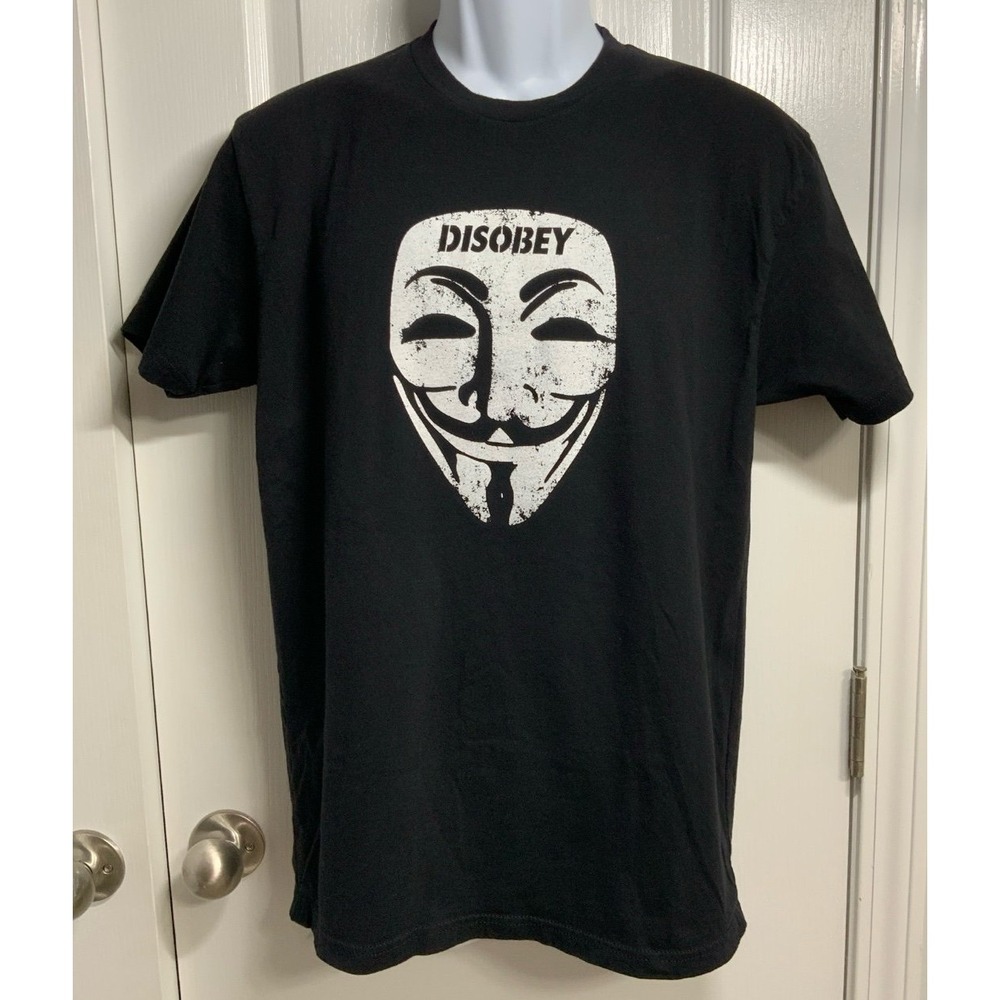 Next Level , Guy Fawkes Mask Disobey T-Shirt size Medium‎
